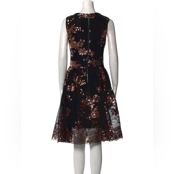 Maje black & rose gold sequin fit & flare midi dress - Small - Picture 7 of 7